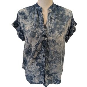 Cloth & Stone Cap Sleeve Women's Blouse Size XS Tie-Dye V Neck Casual